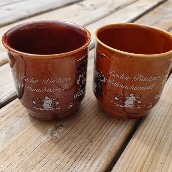 Vintage German Christmas Market Mugs Pair - Picture 3 of 9